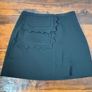 Victoria Beckham for Target Women's Black‎ Mini Skirt Scallop Trim S